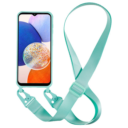 Soft TPU Phone Case for Samsung Galaxy A14 5G Matte Finish Shockproof Cover with Wide Lanyard
