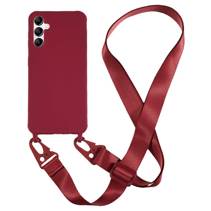 Soft TPU Phone Case for Samsung Galaxy A14 5G Matte Finish Shockproof Cover with Wide Lanyard