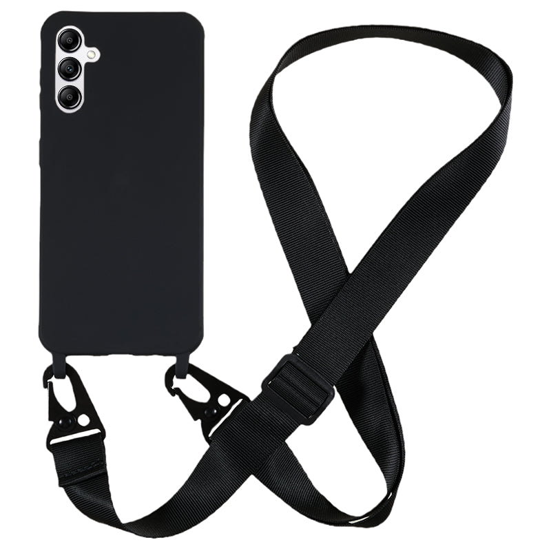 Soft TPU Phone Case for Samsung Galaxy A14 5G Matte Finish Shockproof Cover with Wide Lanyard