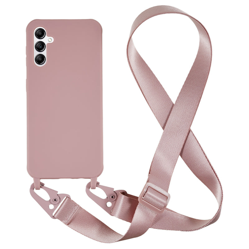 Soft TPU Phone Case for Samsung Galaxy A14 5G Matte Finish Shockproof Cover with Wide Lanyard