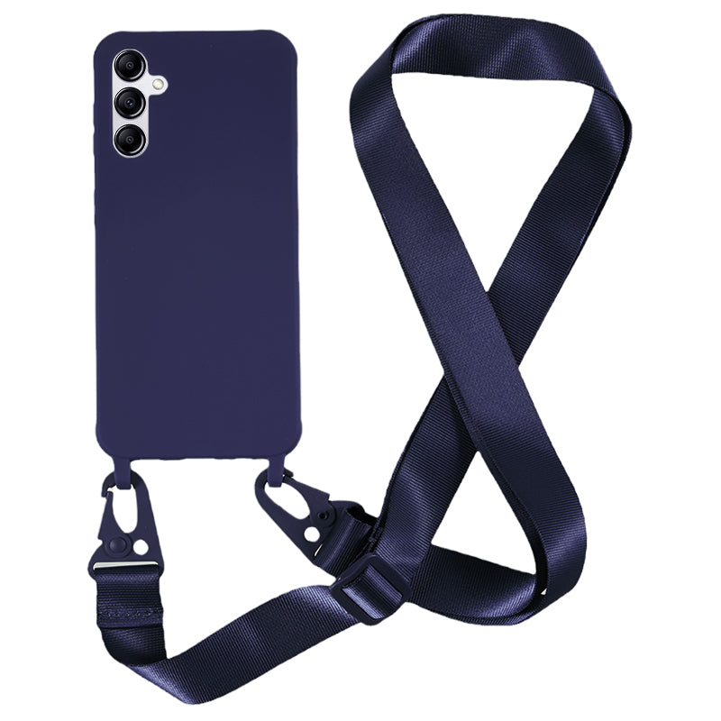 Soft TPU Phone Case for Samsung Galaxy A14 5G Matte Finish Shockproof Cover with Wide Lanyard
