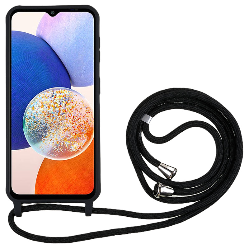 For Samsung Galaxy A14 5G TPU Protective Phone Case Fall-proof Back Cover with Lanyard