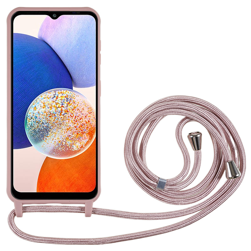 For Samsung Galaxy A14 5G TPU Protective Phone Case Fall-proof Back Cover with Lanyard