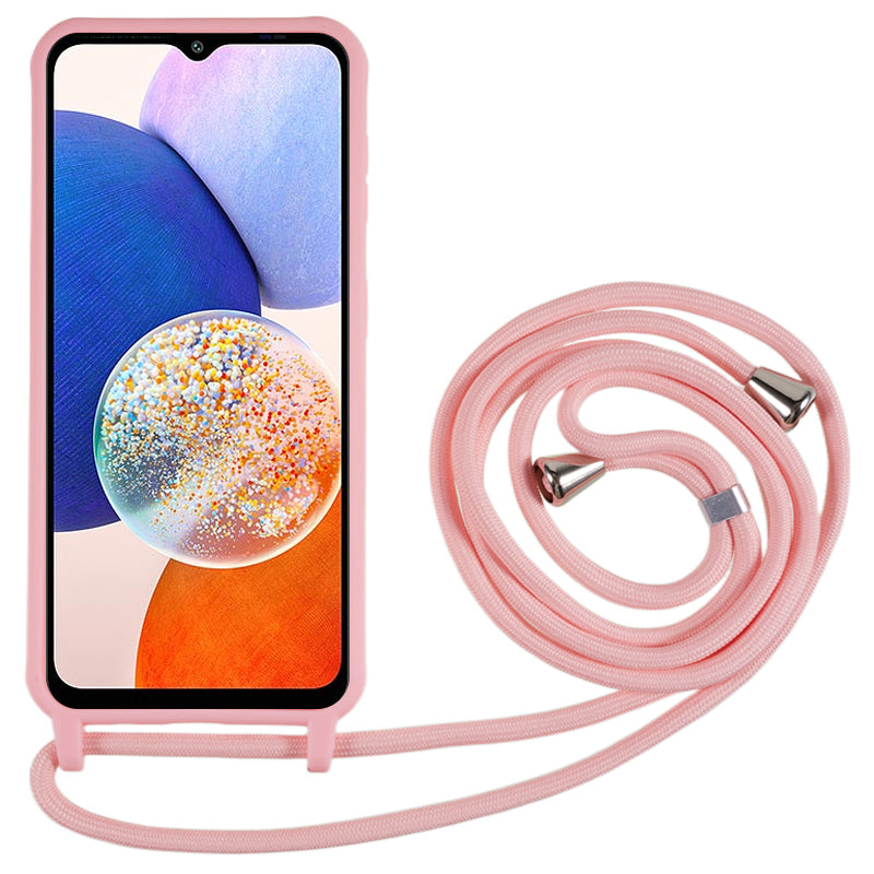 For Samsung Galaxy A14 5G TPU Protective Phone Case Fall-proof Back Cover with Lanyard