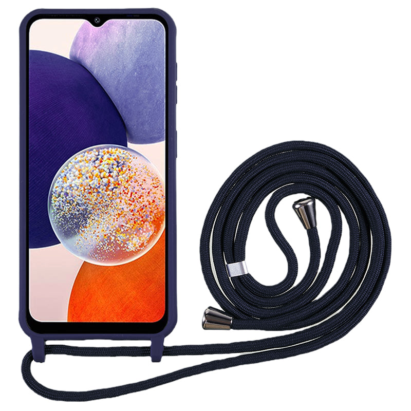 For Samsung Galaxy A14 5G TPU Protective Phone Case Fall-proof Back Cover with Lanyard