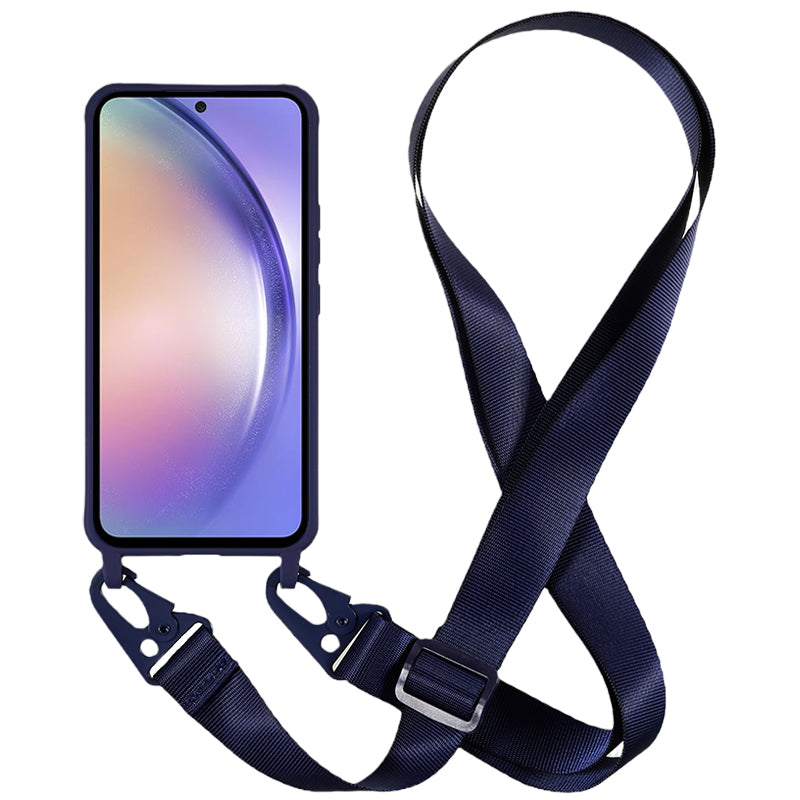 For Samsung Galaxy A54 5G Soft TPU Case Matte Finish Phone Protector with Wide Lanyard