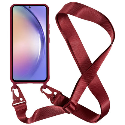 For Samsung Galaxy A54 5G Soft TPU Case Matte Finish Phone Protector with Wide Lanyard