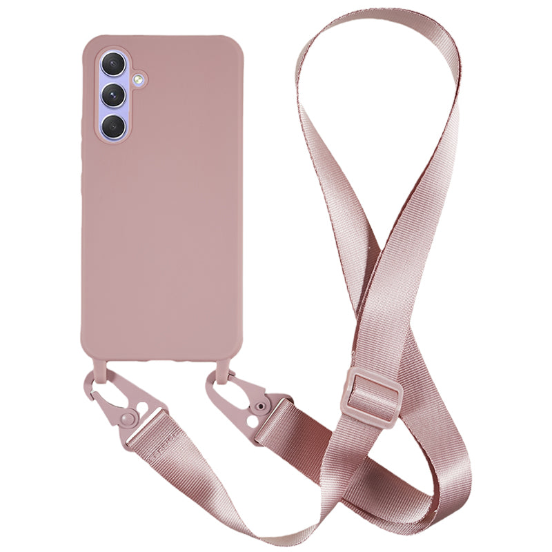 For Samsung Galaxy A54 5G Soft TPU Case Matte Finish Phone Protector with Wide Lanyard