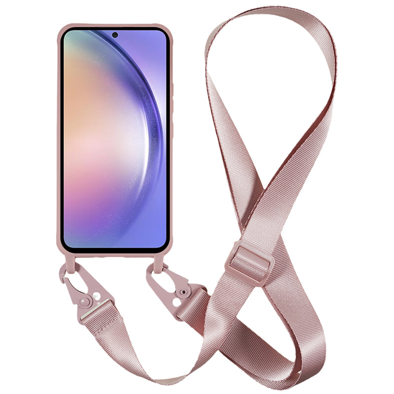 For Samsung Galaxy A54 5G Soft TPU Case Matte Finish Phone Protector with Wide Lanyard