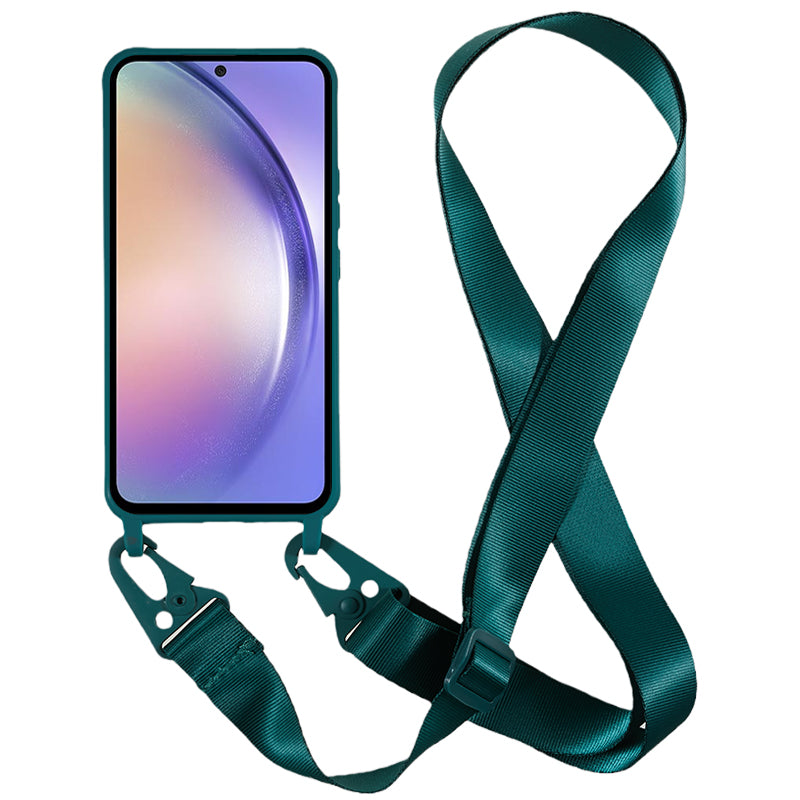For Samsung Galaxy A54 5G Soft TPU Case Matte Finish Phone Protector with Wide Lanyard
