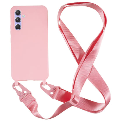 For Samsung Galaxy A54 5G Soft TPU Case Matte Finish Phone Protector with Wide Lanyard