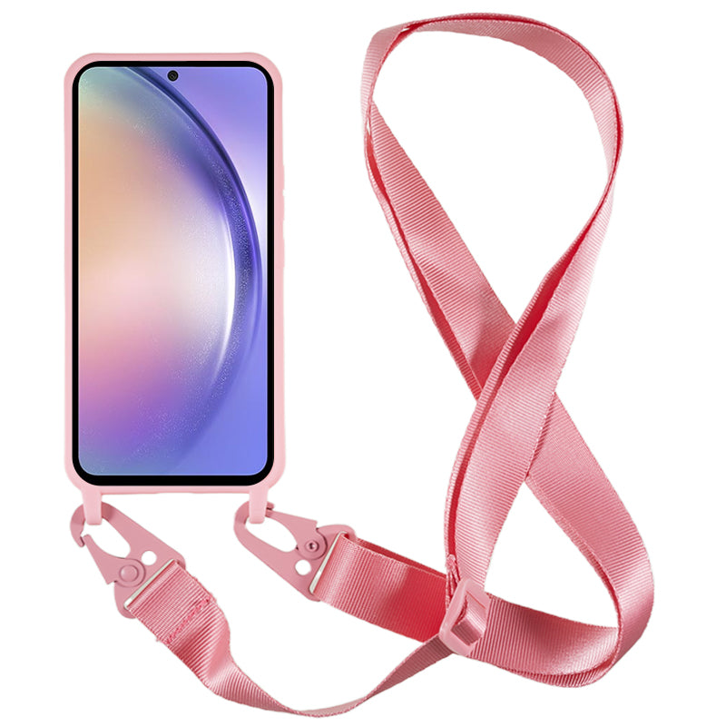 For Samsung Galaxy A54 5G Soft TPU Case Matte Finish Phone Protector with Wide Lanyard