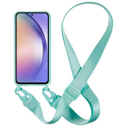 For Samsung Galaxy A54 5G Soft TPU Case Matte Finish Phone Protector with Wide Lanyard