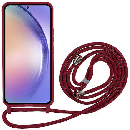 For Samsung Galaxy A54 5G TPU Crossbody Case Shockproof Non-Slip Slim Thin Phone Cover with Lanyard