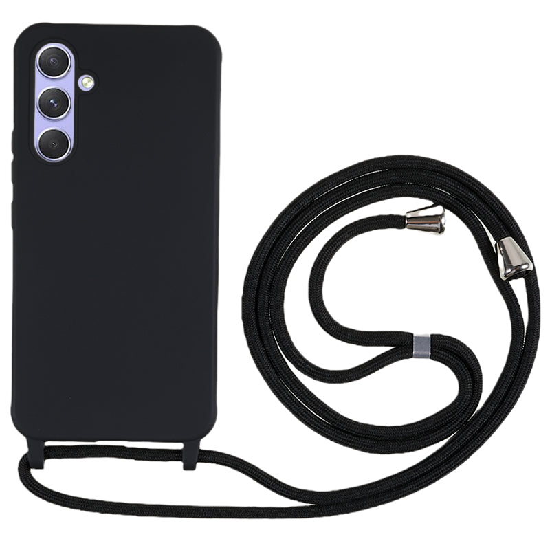 For Samsung Galaxy A54 5G TPU Crossbody Case Shockproof Non-Slip Slim Thin Phone Cover with Lanyard