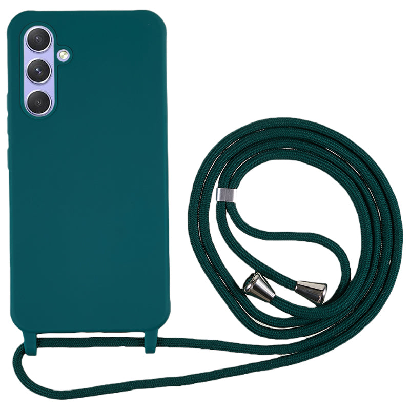 For Samsung Galaxy A54 5G TPU Crossbody Case Shockproof Non-Slip Slim Thin Phone Cover with Lanyard