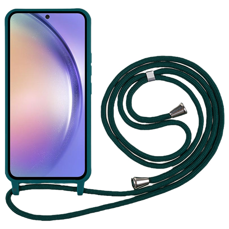 For Samsung Galaxy A54 5G TPU Crossbody Case Shockproof Non-Slip Slim Thin Phone Cover with Lanyard