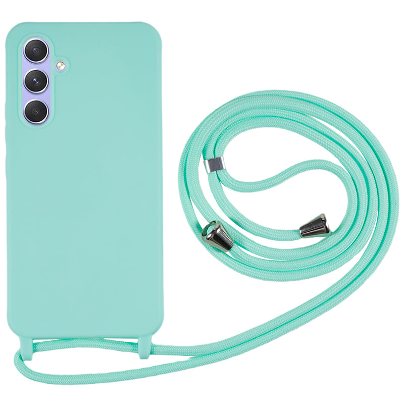 For Samsung Galaxy A54 5G TPU Crossbody Case Shockproof Non-Slip Slim Thin Phone Cover with Lanyard