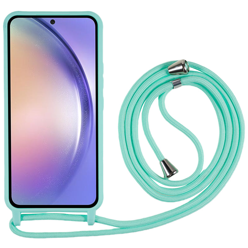 For Samsung Galaxy A54 5G TPU Crossbody Case Shockproof Non-Slip Slim Thin Phone Cover with Lanyard