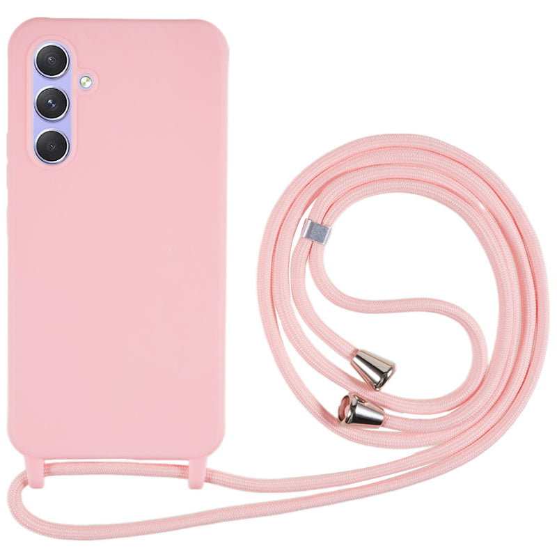 For Samsung Galaxy A54 5G TPU Crossbody Case Shockproof Non-Slip Slim Thin Phone Cover with Lanyard