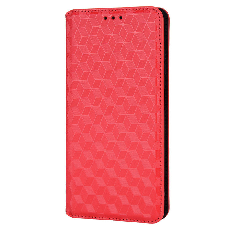 For Nokia G22 PU Leather Wallet Stand Phone Cover Rhombus Pattern Imprinted Phone Case
