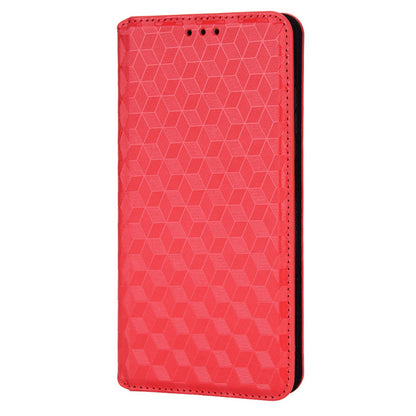 For Nokia G22 PU Leather Wallet Stand Phone Cover Rhombus Pattern Imprinted Phone Case