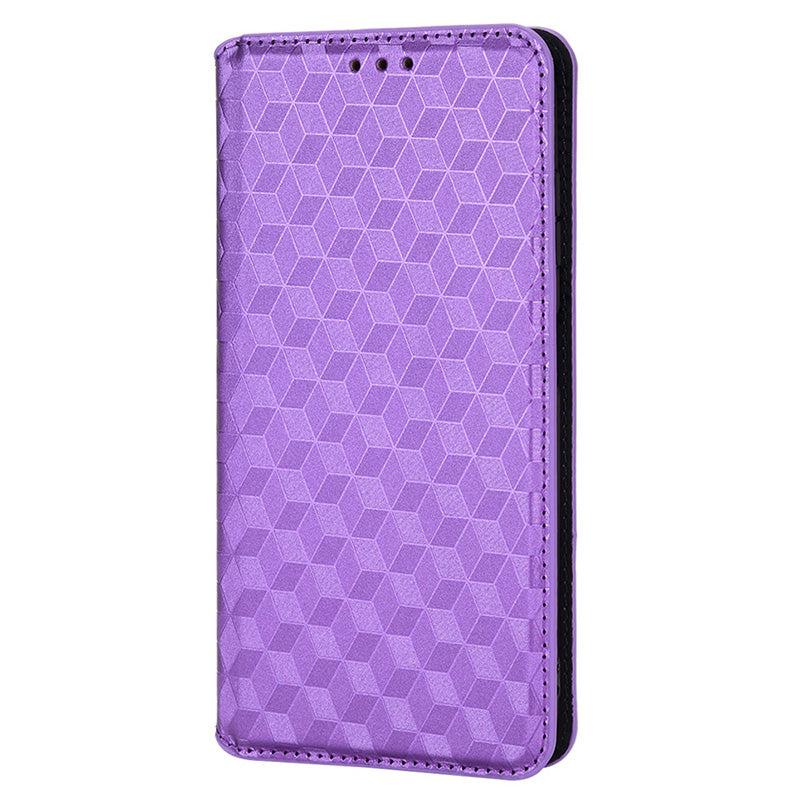 For Nokia G22 PU Leather Wallet Stand Phone Cover Rhombus Pattern Imprinted Phone Case