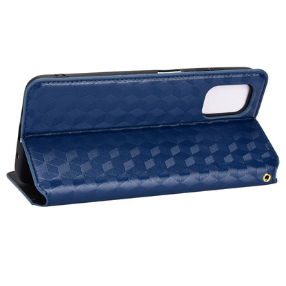 For Nokia G22 PU Leather Wallet Stand Phone Cover Rhombus Pattern Imprinted Phone Case
