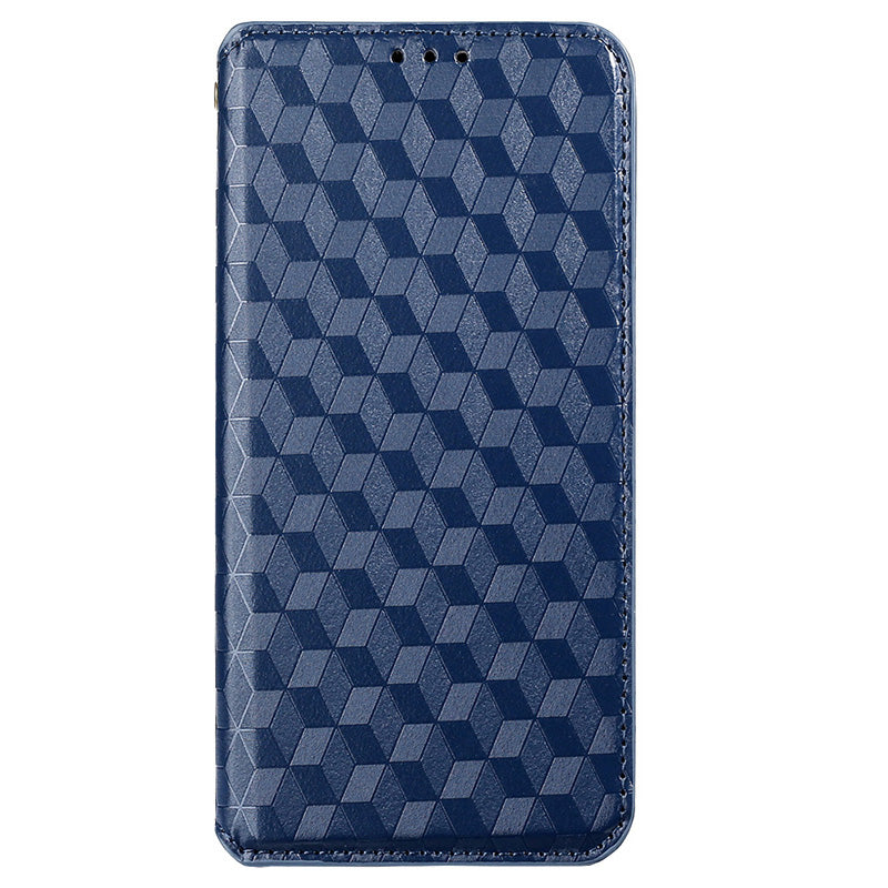 For Nokia G22 PU Leather Wallet Stand Phone Cover Rhombus Pattern Imprinted Phone Case