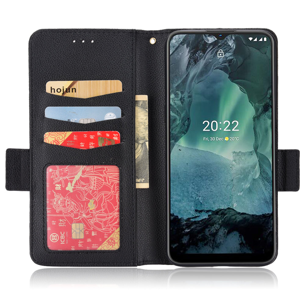 Litchi Texture Phone Case for Nokia G22 , PU Leather Wallet Stand Phone Cover