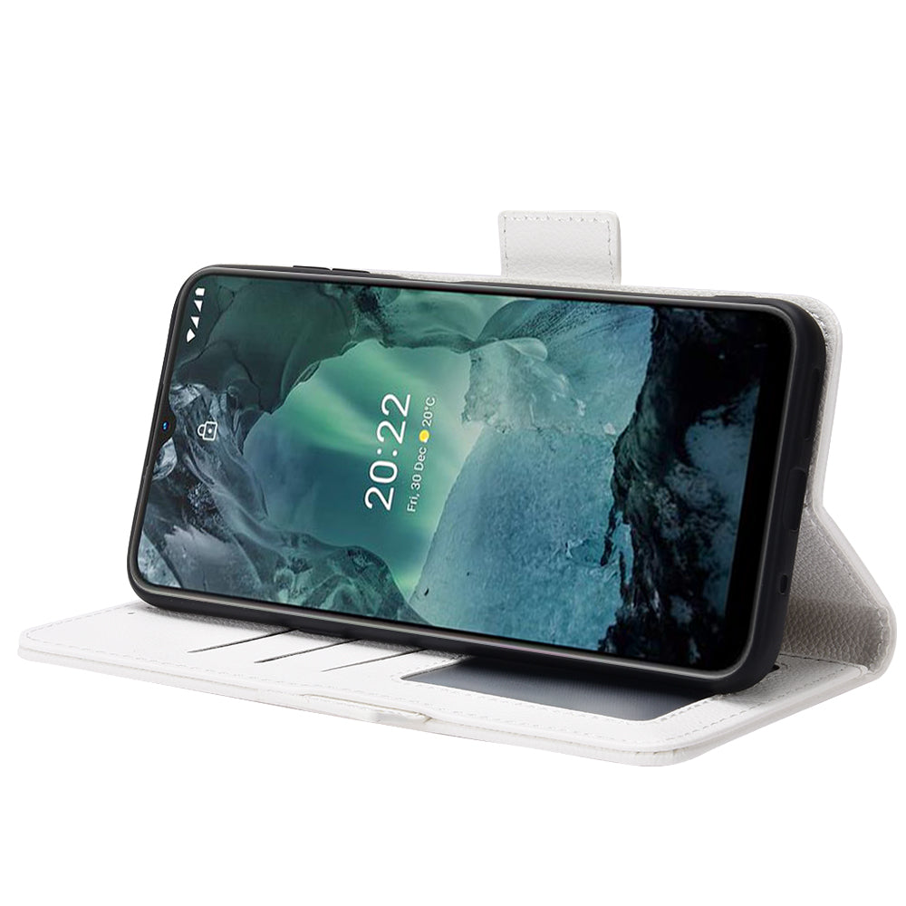 Litchi Texture Phone Case for Nokia G22 , PU Leather Wallet Stand Phone Cover