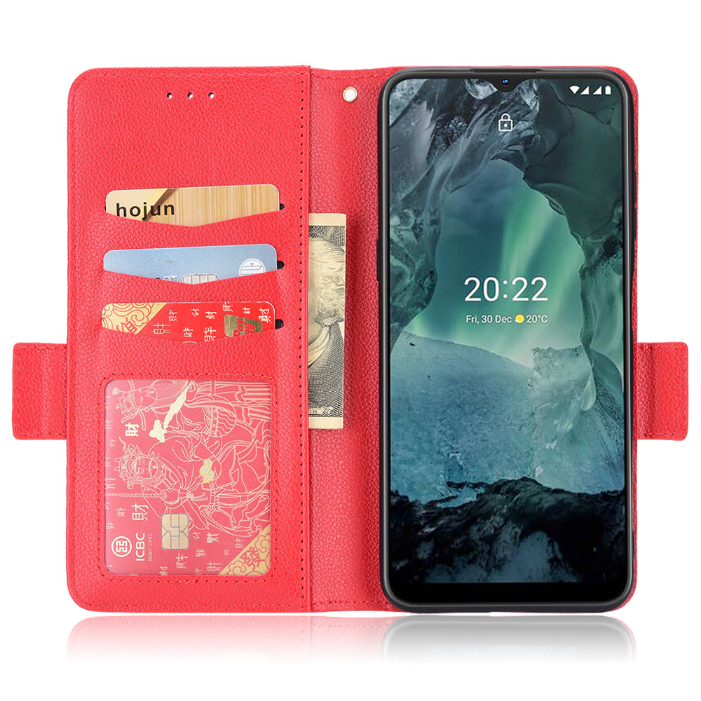 Litchi Texture Phone Case for Nokia G22 , PU Leather Wallet Stand Phone Cover
