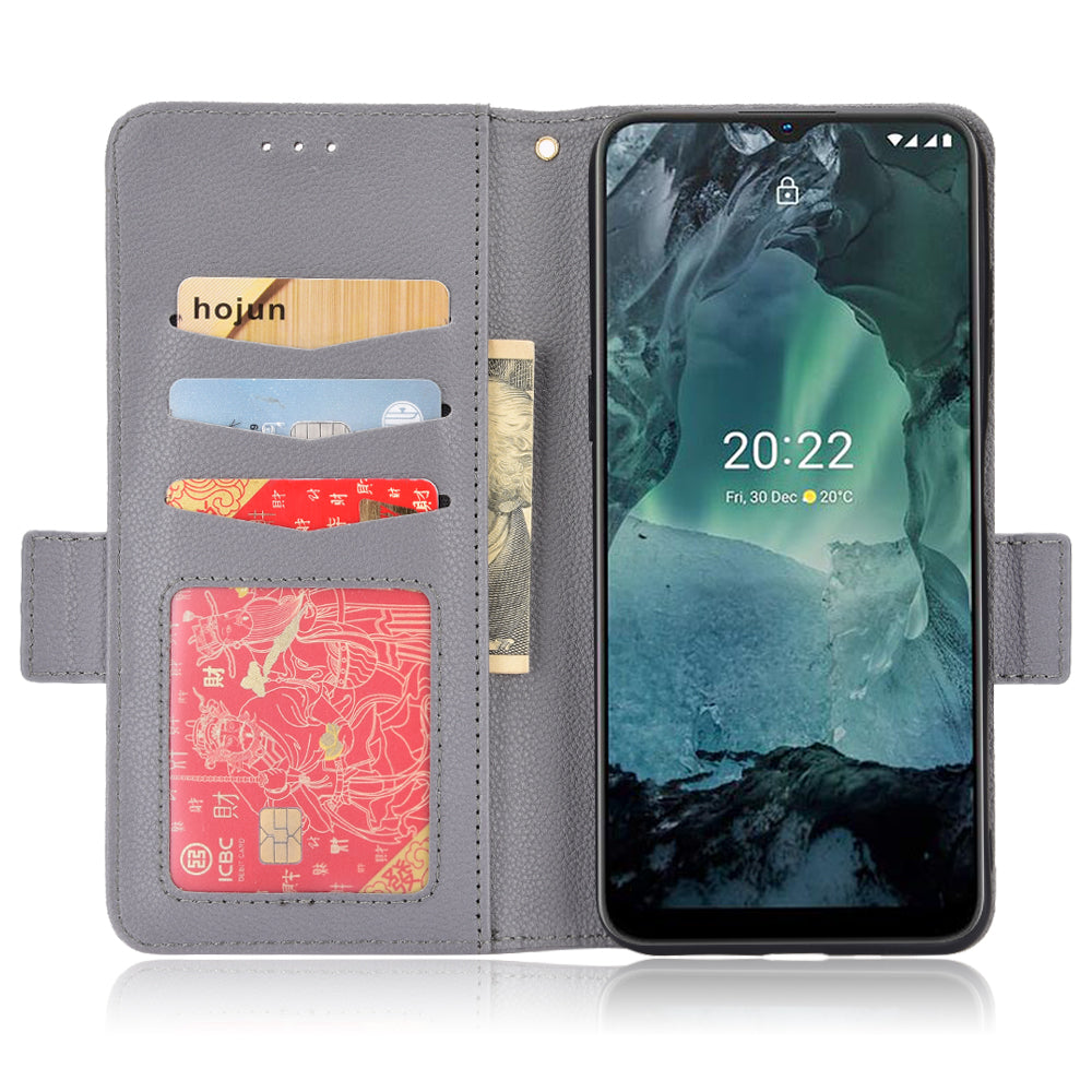 Litchi Texture Phone Case for Nokia G22 , PU Leather Wallet Stand Phone Cover