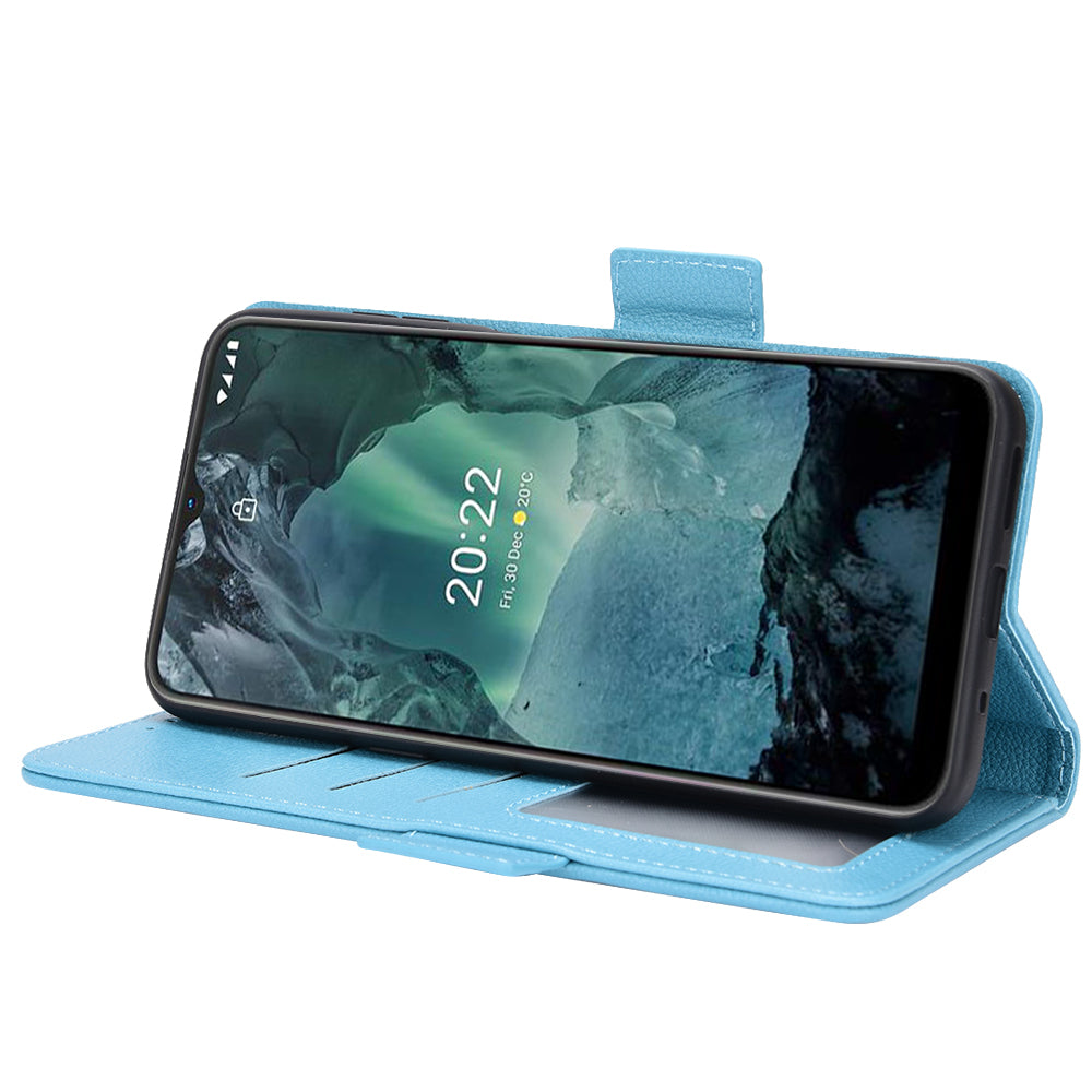 Litchi Texture Phone Case for Nokia G22 , PU Leather Wallet Stand Phone Cover