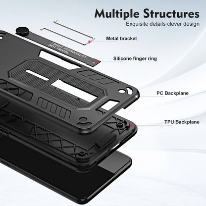 For Infinix Hot 20i 4G Kickstand Phone Case TPU+PC Protective Cover with Secure Silicone Ring Strap