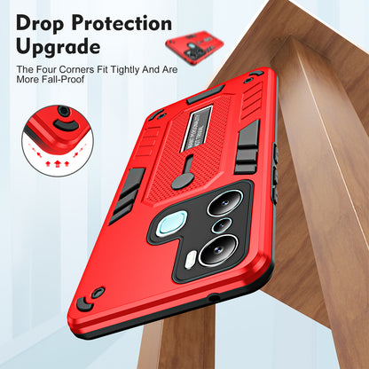 For Infinix Hot 20i 4G Kickstand Phone Case TPU+PC Protective Cover with Secure Silicone Ring Strap