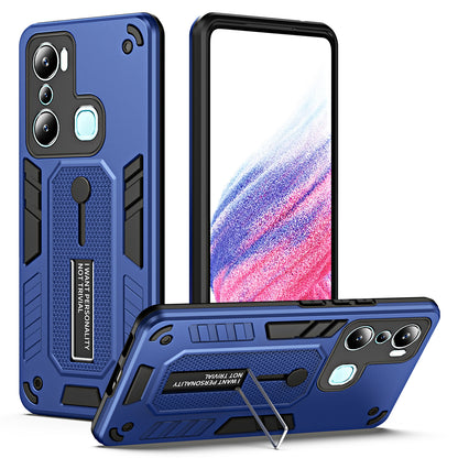 For Infinix Hot 20i 4G Kickstand Phone Case TPU+PC Protective Cover with Secure Silicone Ring Strap