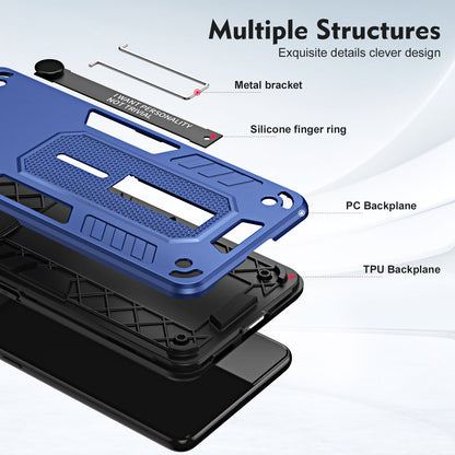 For Infinix Hot 20i 4G Kickstand Phone Case TPU+PC Protective Cover with Secure Silicone Ring Strap