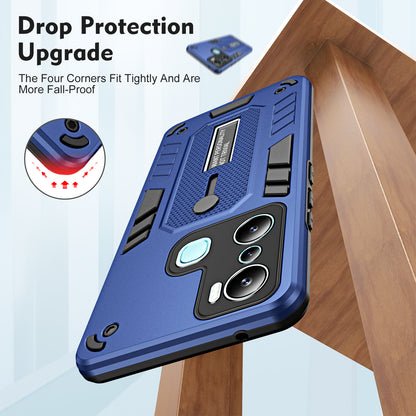 For Infinix Hot 20i 4G Kickstand Phone Case TPU+PC Protective Cover with Secure Silicone Ring Strap