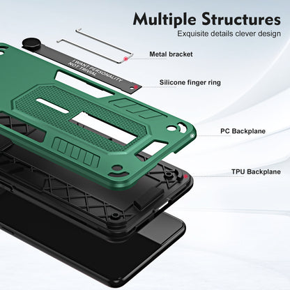 For Infinix Hot 20i 4G Kickstand Phone Case TPU+PC Protective Cover with Secure Silicone Ring Strap