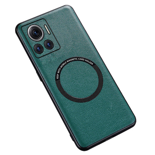 For Motorola Moto X30 Pro 5G / Edge 30 Ultra 5G Magnetic Back Cover Compatible with MagSafe PU Leather+PC+TPU Phone Case