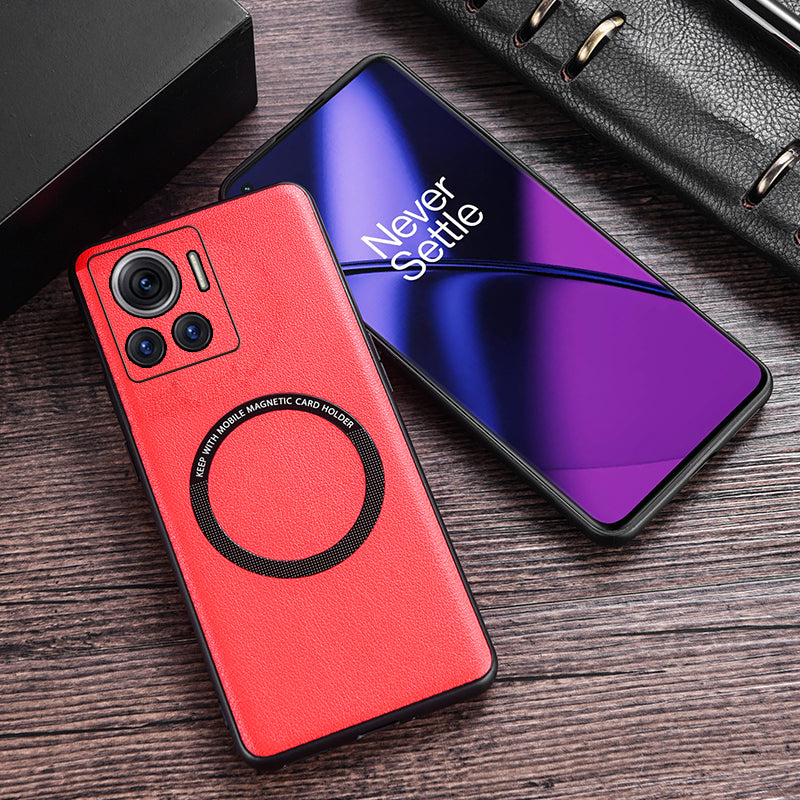 For Motorola Moto X30 Pro 5G / Edge 30 Ultra 5G Magnetic Back Cover Compatible with MagSafe PU Leather+PC+TPU Phone Case