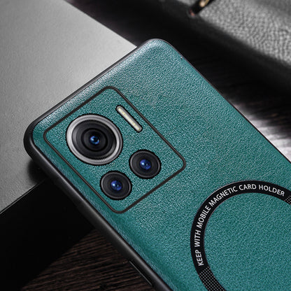 For Motorola Moto X30 Pro 5G / Edge 30 Ultra 5G Magnetic Back Cover Compatible with MagSafe PU Leather+PC+TPU Phone Case