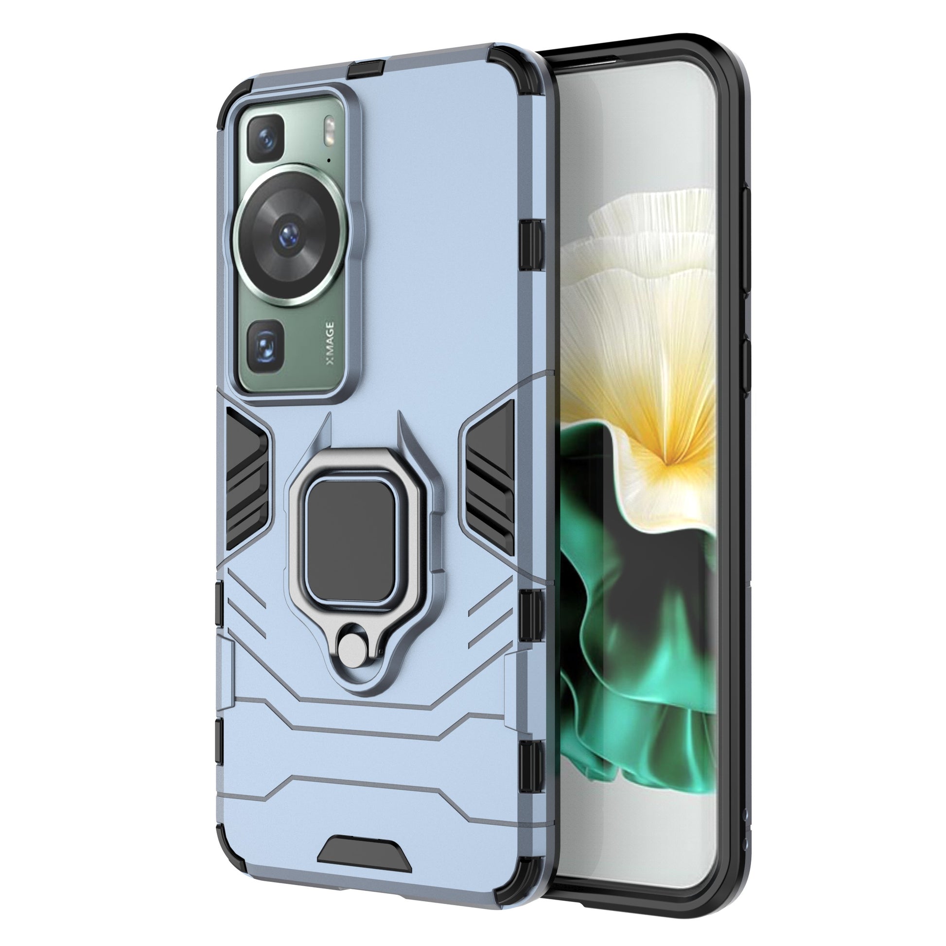 For Huawei P60/P60 Pro Phone Case TPU+PC Shockproof Cover with Ring Holder Kickstand