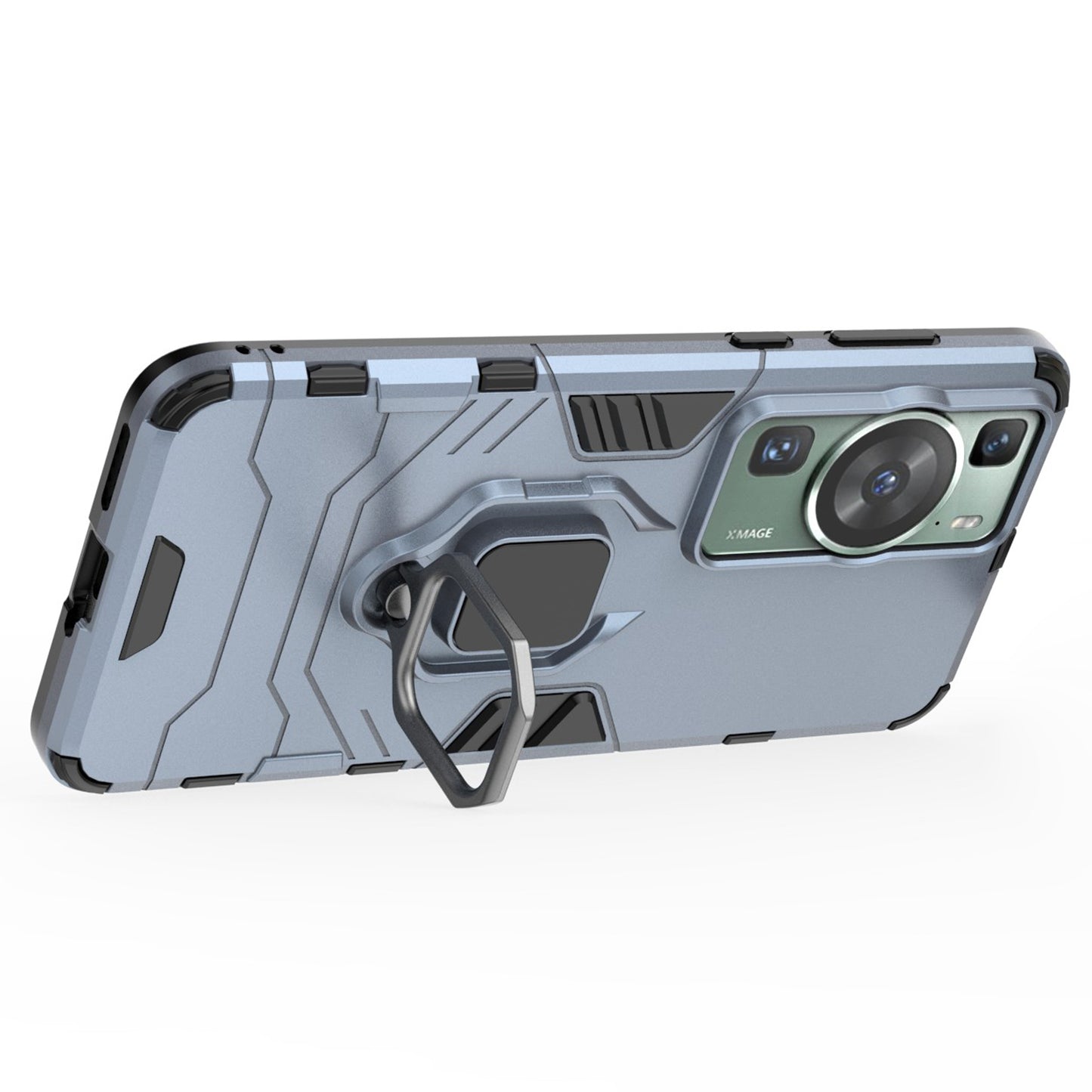 For Huawei P60/P60 Pro Phone Case TPU+PC Shockproof Cover with Ring Holder Kickstand