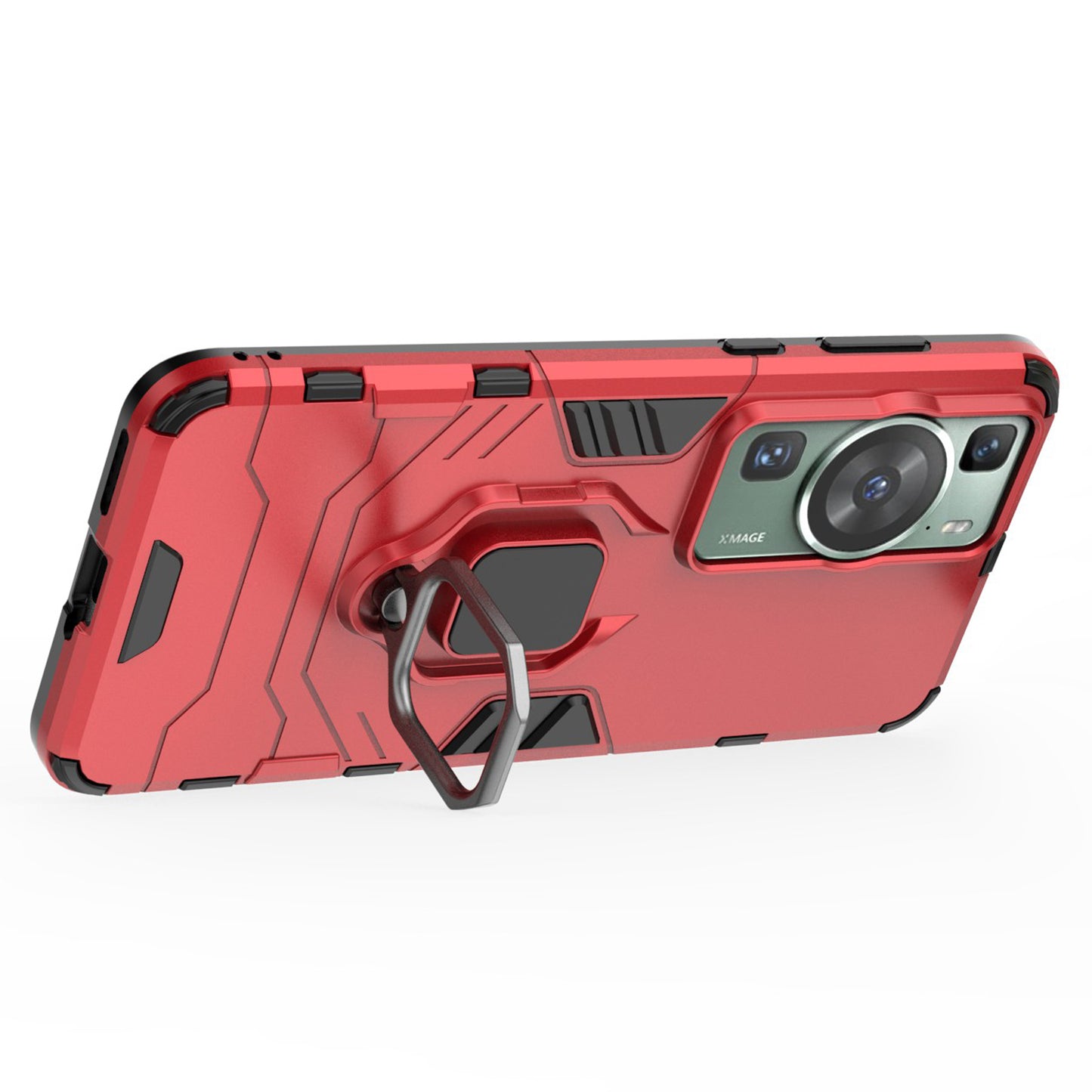 For Huawei P60/P60 Pro Phone Case TPU+PC Shockproof Cover with Ring Holder Kickstand