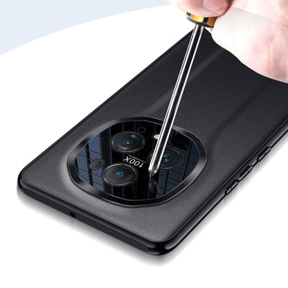 For Honor Magic5 Ultimate 5G PU Leather Coated TPU+PC Phone Case with Metal Lens Protector (2nd Gen)