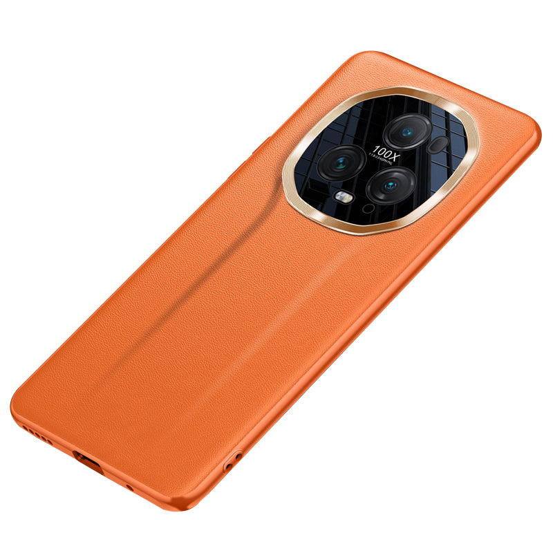 For Honor Magic5 Ultimate 5G PU Leather Coated TPU+PC Phone Case with Metal Lens Protector (2nd Gen)