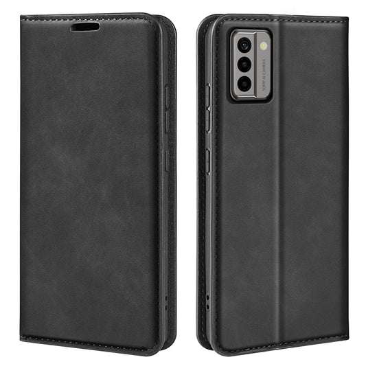 For Nokia G22 4G Magnetic Auto Closing Skin-touch Protective Shell Leather Stand Wallet Phone Case