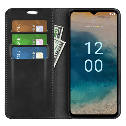 For Nokia G22 4G Magnetic Auto Closing Skin-touch Protective Shell Leather Stand Wallet Phone Case